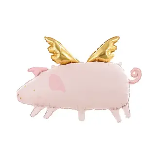 PartyDeco Folieballon Gold Pig