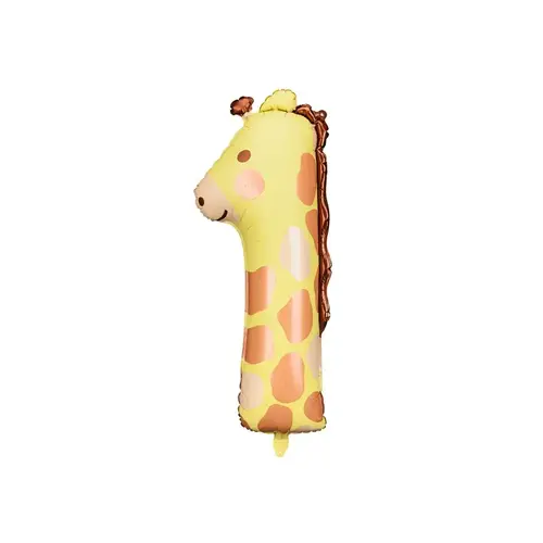 Folieballon cijfer 1 - Giraffe 