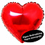 Globos Folieballon Hart Glimmend Rood - 45cm