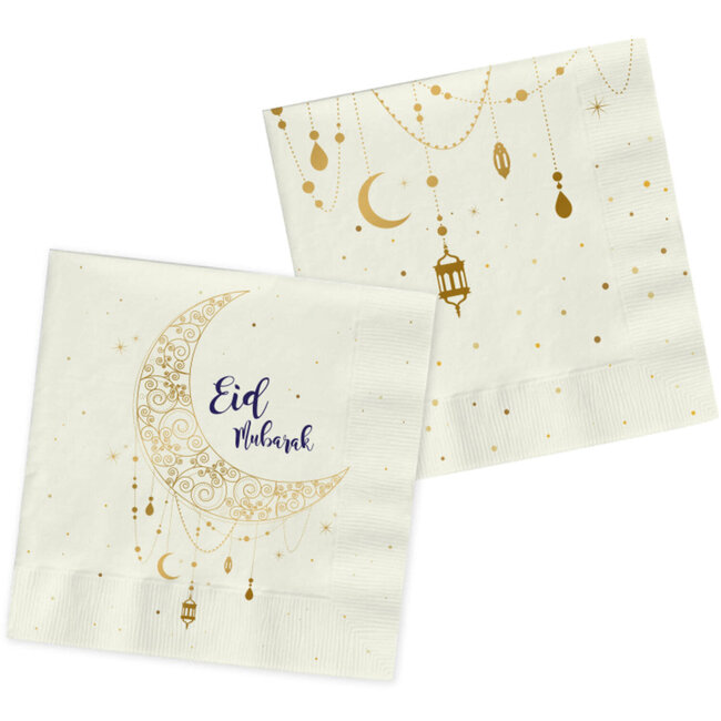 Servetten "Eid Mubarak" Goud