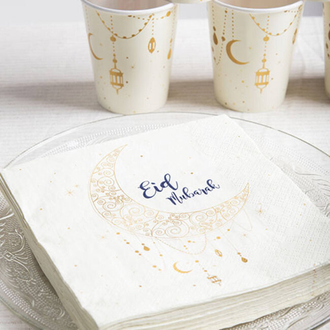 Servetten "Eid Mubarak" Goud