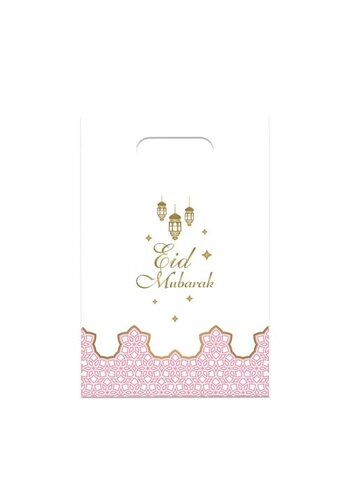 Uitdeelzakjes "Eid Mubarak" Roze - 6st 