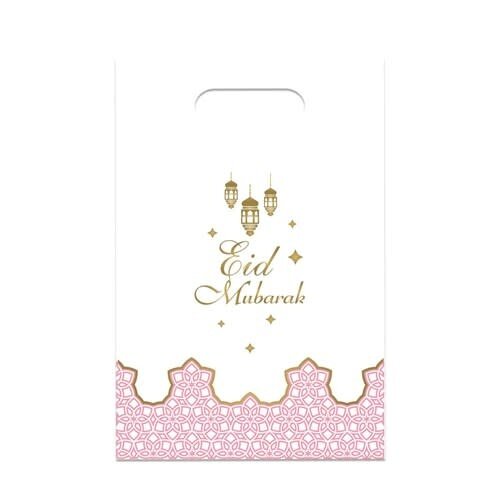 Uitdeelzakjes "Eid Mubarak" Roze - 6st 