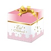 Haza-Witbaard Luxe Cadeaubox met lint ’Eid Mubarak’ roze - 20x20x20cm