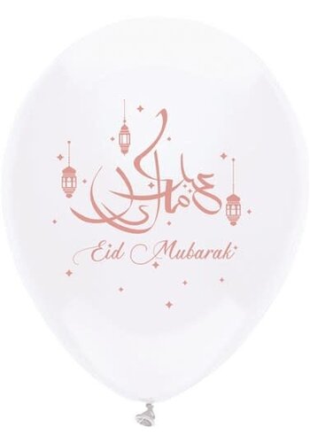 Ballonnen "Eid Mubarak" Rose Goud - 6st - 30cm 