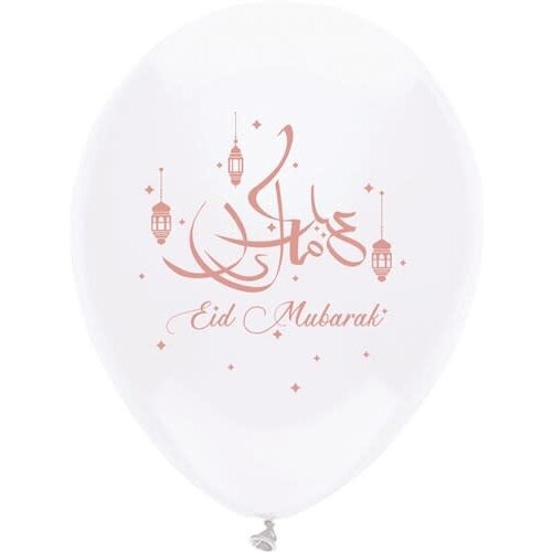 Ballonnen "Eid Mubarak" Rose Goud - 6st - 30cm 