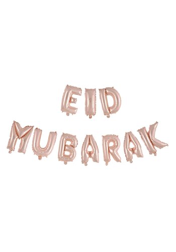 Folieballonnen Letterslinger "Eid Mubarak" Rose Goud 