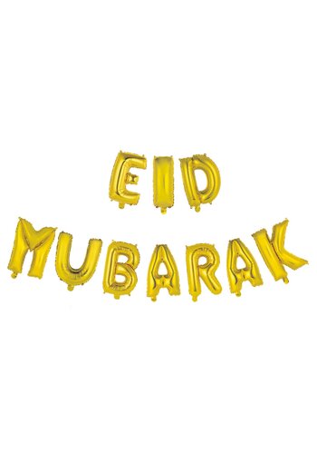 Folieballonnen Letterslinger "Eid Mubarak" - Goud 
