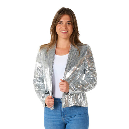 Suitmeister Women's Blazer - Sequins Silver 