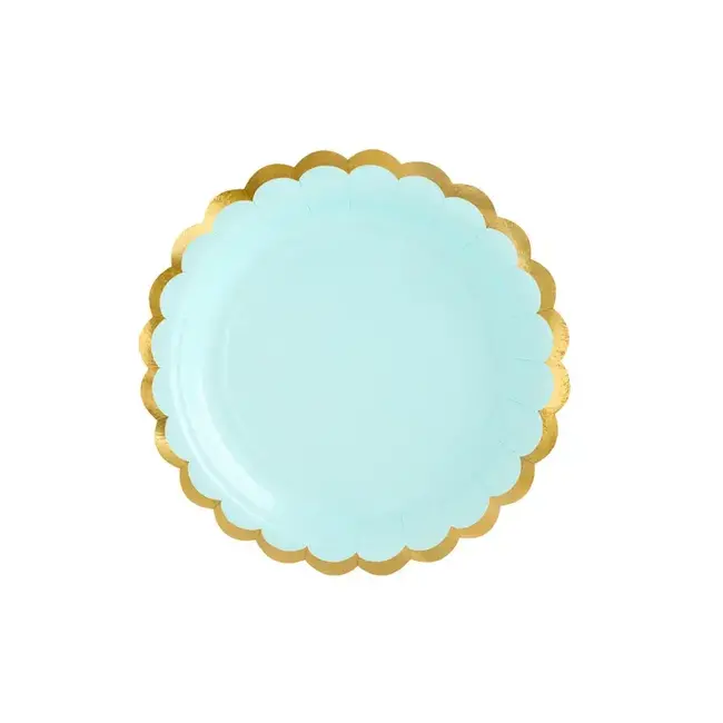 Bordjes Mint Groen - Goud - 18cm - 6 stuks