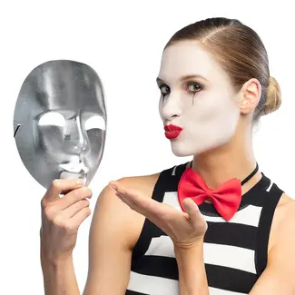 Boland Gezichtsmasker Mime - Zilver