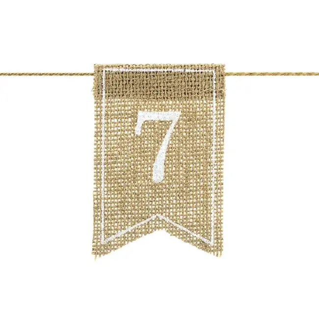 Jute Tafelnummers - Wit Opdruk