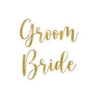 thumb-Glass Stickers ''Bride & Groom'' - Gold-3
