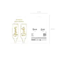 thumb-Glass Stickers ''Bride & Groom'' - Gold-5