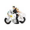 PartyDeco Bruidspaar Pasgetrouwd - op een motorfiets - 11,5 cm hoog