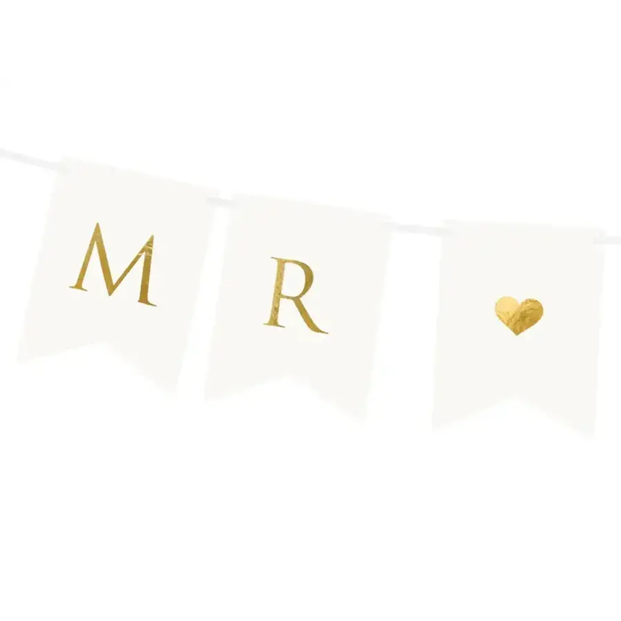 Banner Mr & Mrs - Wit & Goud-3