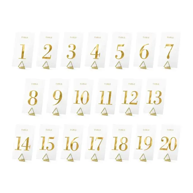 Transparante Tafel Nummers - Goud