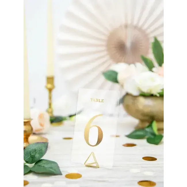 Transparante Tafel Nummers - Goud