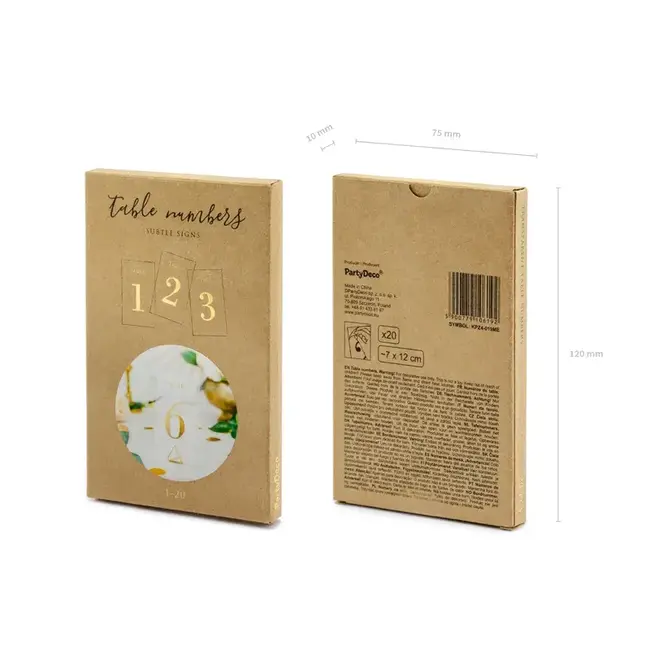 Transparante Tafel Nummers - Goud