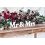 PartyDeco Houten Decoratie Mr & Mrs wit