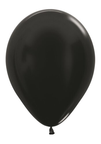 Heliumballon Zwart Metallic (28cm) 