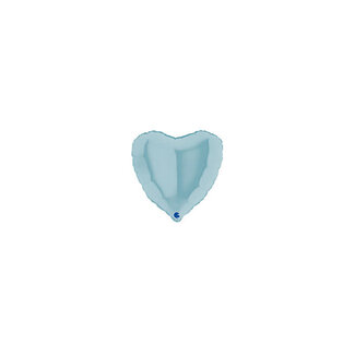 Grabo Folieballon Hartje Licht Blauw - 10cm - lucht vulling