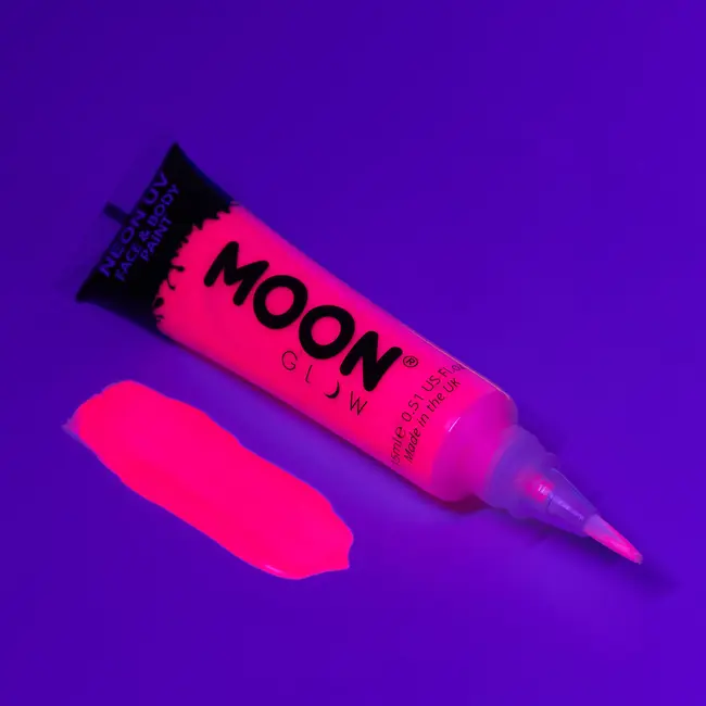 Neon UV Face & Body Gel with brush - Roze - 15ml
