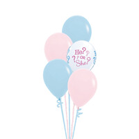 Staander He or She - 5 Heliumballonnen