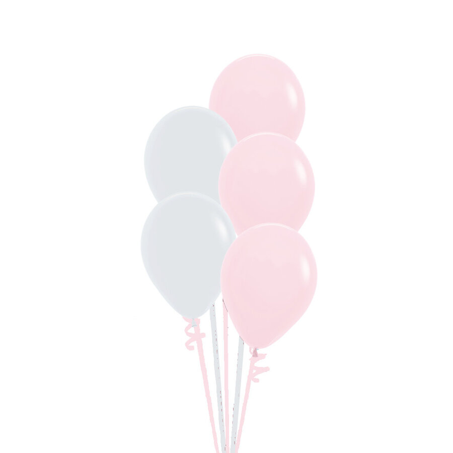 Staander Baby Pink - 5 Heliumballonnen-1