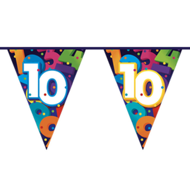 Vlaggenlijn Colorful Numbers - 10 Jaar