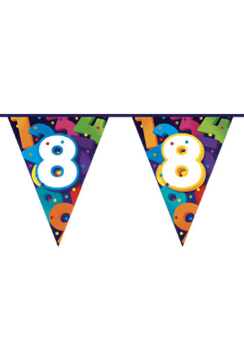 Vlaggenlijn Colorful Numbers - 8 Jaar 