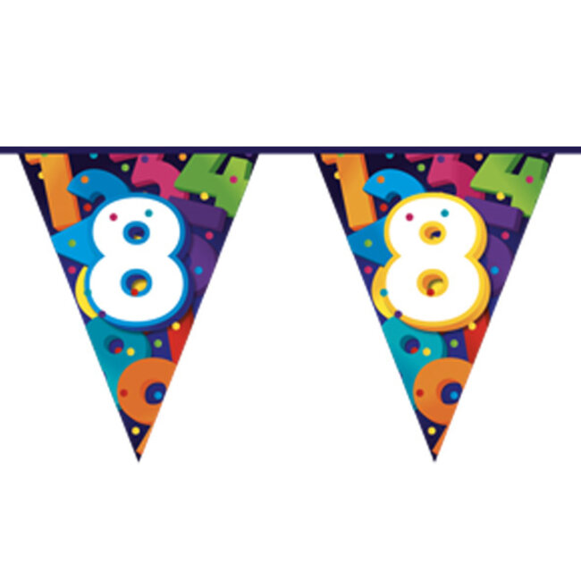 Vlaggenlijn Colorful Numbers - 8 Jaar