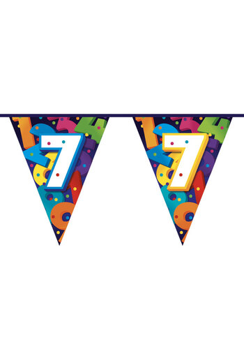 Vlaggenlijn Colorful Numbers - 7 Jaar 