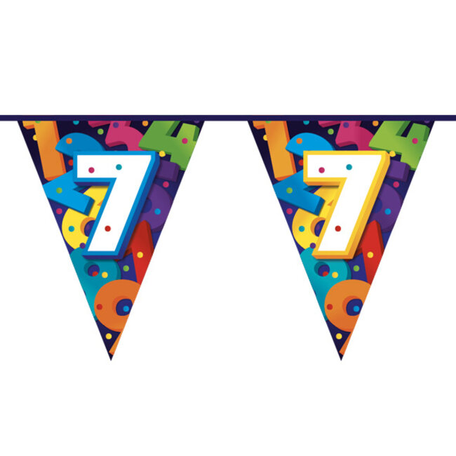 Vlaggenlijn Colorful Numbers - 7 Jaar