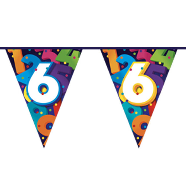 Vlaggenlijn Colorful Numbers - 6 Jaar