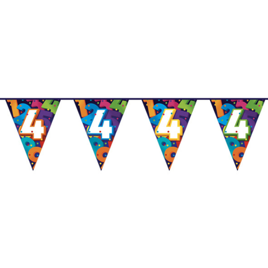 Vlaggenlijn Colorful Numbers - 4 Jaar-2