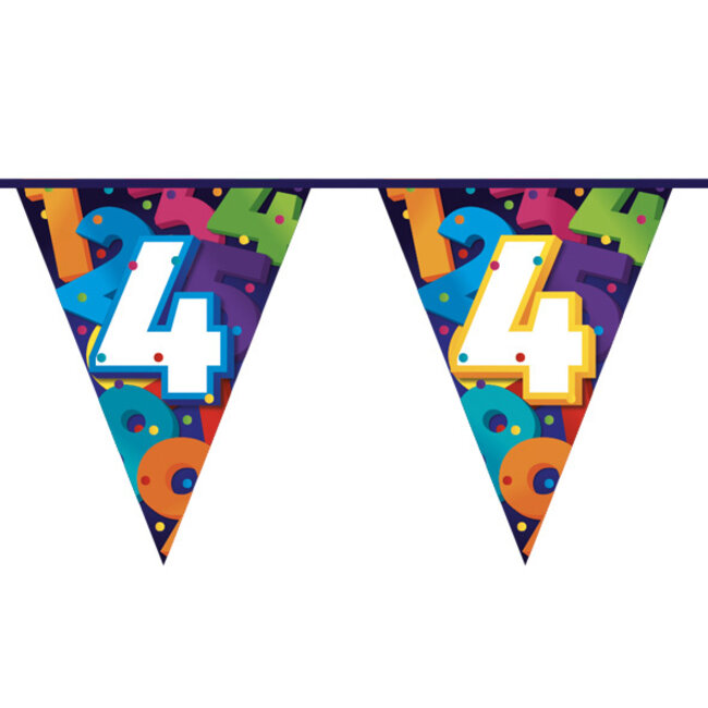 Vlaggenlijn Colorful Numbers - 4 Jaar
