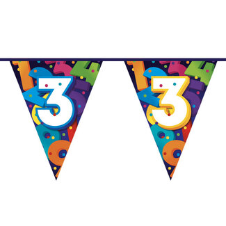 Haza-Witbaard Vlaggenlijn Colorful Numbers - 3 Jaar