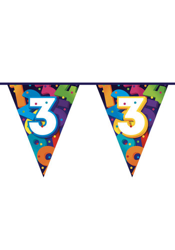 Vlaggenlijn Colorful Numbers - 3 Jaar 