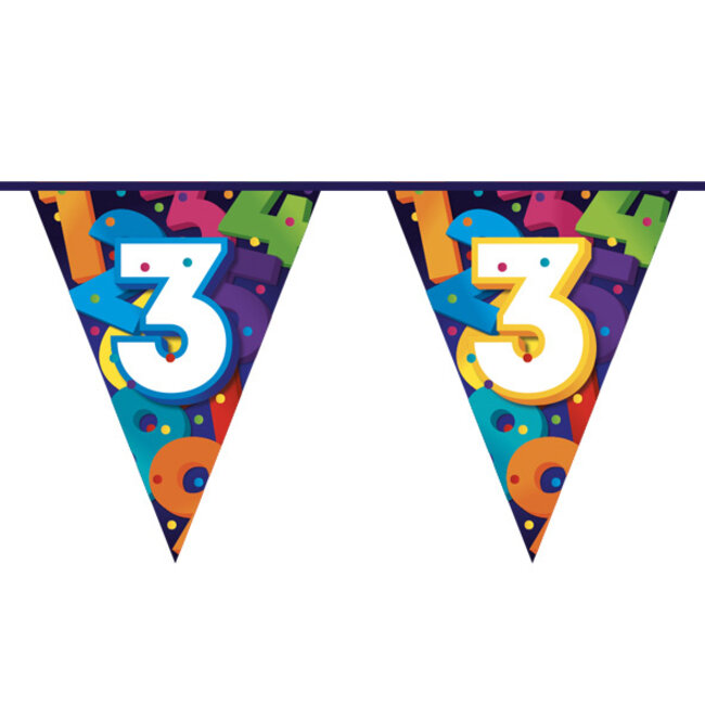 Vlaggenlijn Colorful Numbers - 3 Jaar