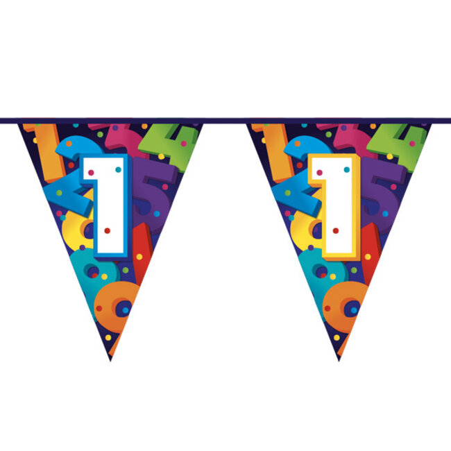Vlaggenlijn Colorful Numbers - 1 Jaar