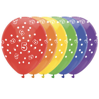 Haza-Witbaard Ballonnen Colorful Numbers - 5