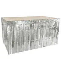 Tafelrok Metallic Zilver - 300 x 74 cm