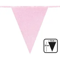 thumb-Sparkling Licht Roze glitter vlaggenlijn - 6 meter - 16X20CM-2