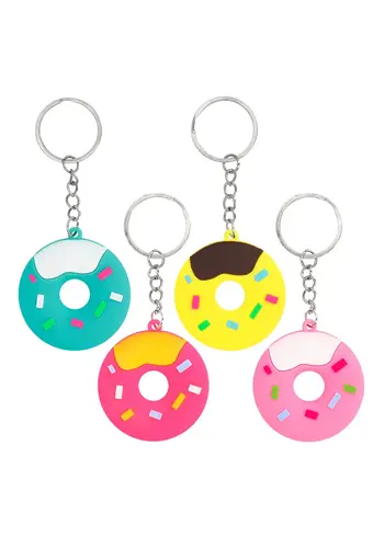 Uitdeel - Sleutelhangers Donut - 4 stuks 