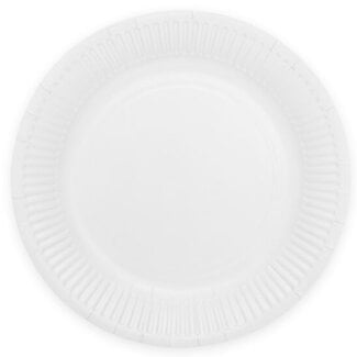 PartyDeco Bordjes Wit - 18cm - 6 st