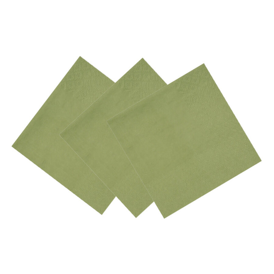 Servetten Olijf Groen - 25 stuks - 33x33cm-1