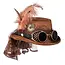 Hoed Steampunk de luxe met party bril