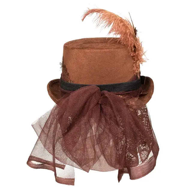 Hoed Steampunk de luxe met party bril