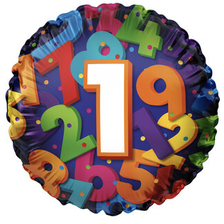 Haza-Witbaard Folieballon 1 Colorful Numbers